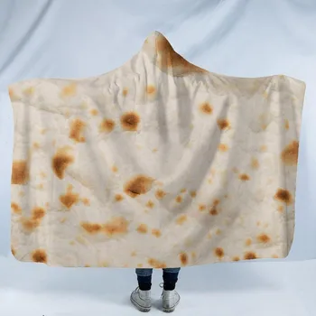 

Wearable Fashion Hoodie Blanket Tortilla Burrito Super Soft Warm Fleece Fabric Bedding Sofa Throw Blanket 130*150/150*200cm
