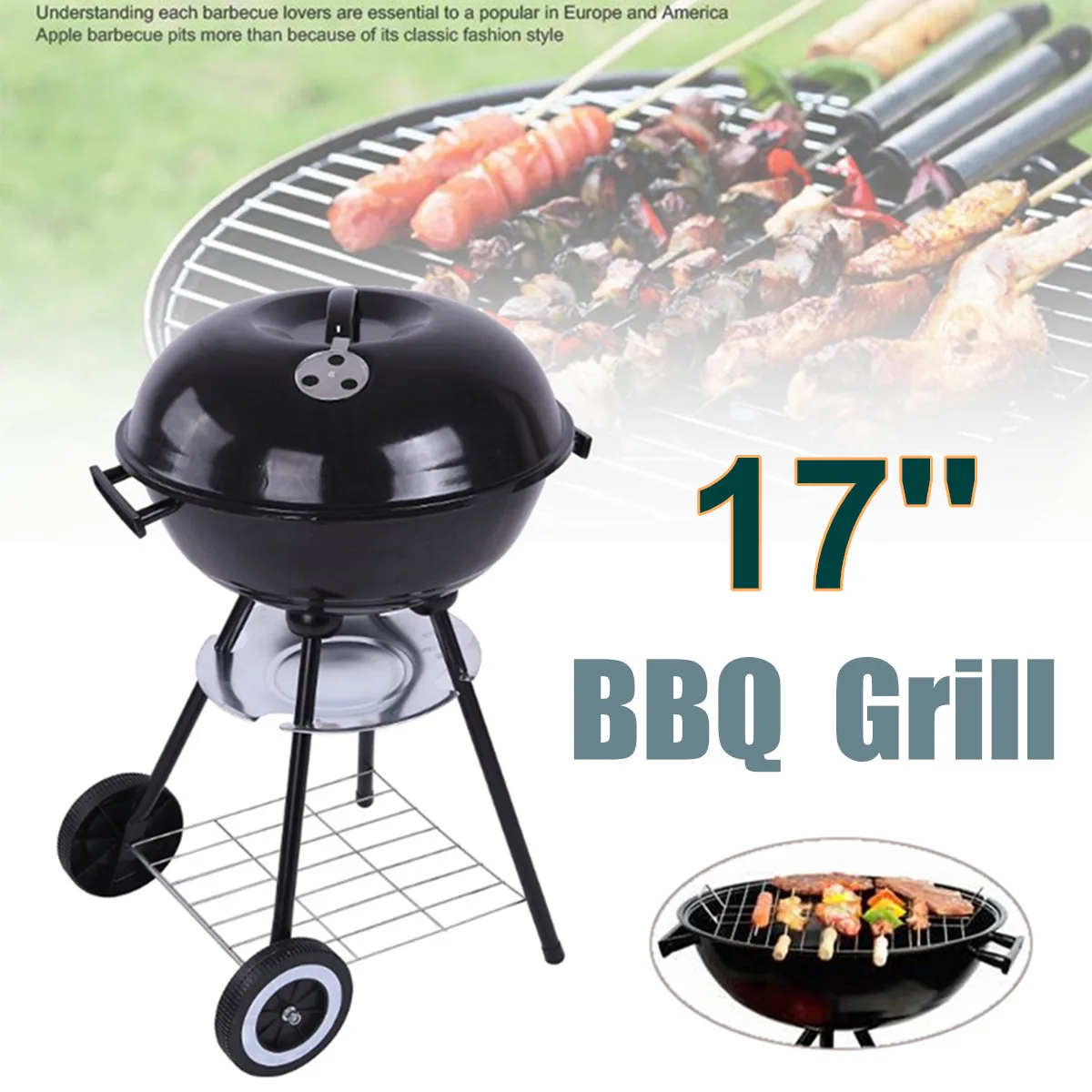 Preise Trolley 17   Metall Holzkohle BBQ Grill Pit Outdoor Camping Herd Garten Grill Werkzeuge BBQ Zubehör Kochen Werkzeuge Küche