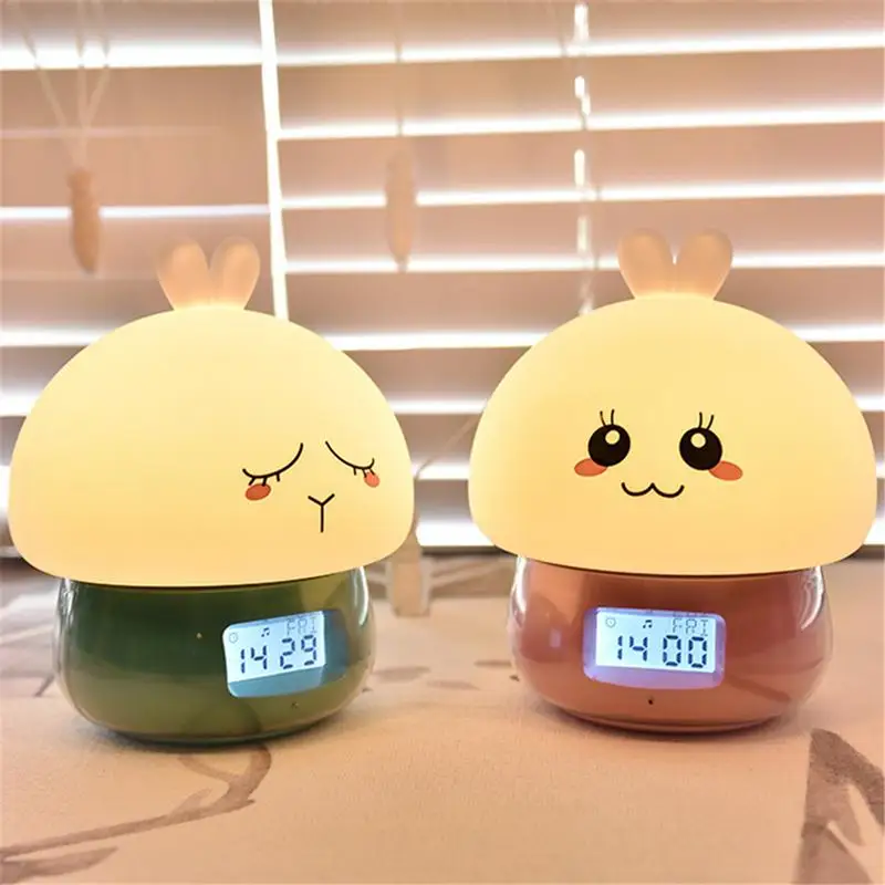 

Silicone Touch Sensor LED Night Light Multi-function Smart Alarm Clock USB LED Night Lamp Pat Light for Children Baby Kids