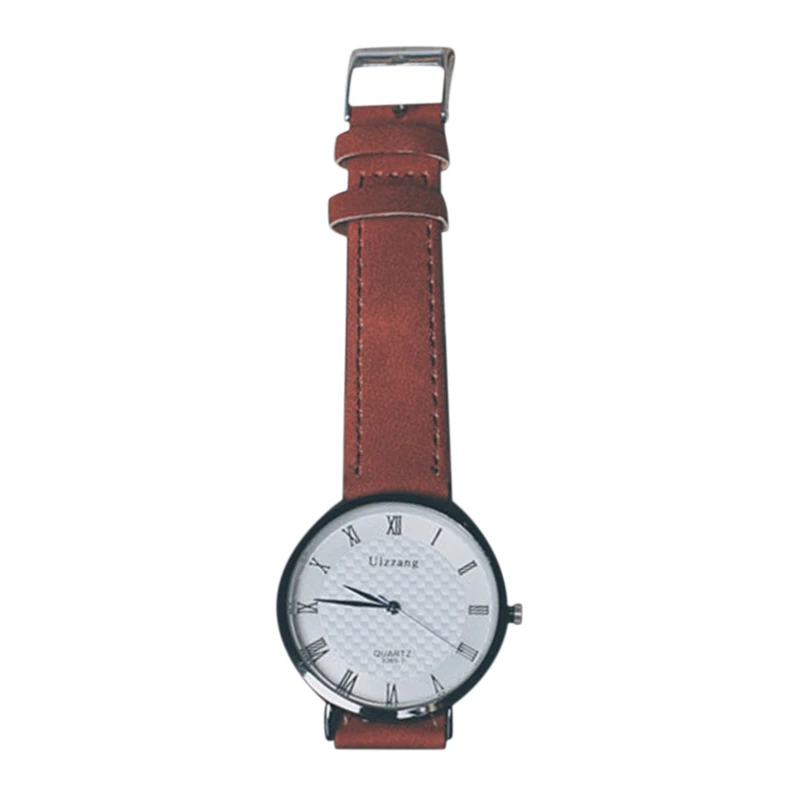 

Ulzzang Brown Alloy Ladies Watch Literary Retro Roman Scale Leather Strap Quartz Watch