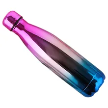 Вакуумная Изолированная бутылка для воды 17oz Cola Из Нержавеющей Стали Для Спортивных Путешествий-фиолетовый градиент