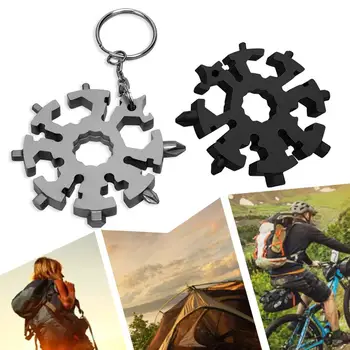 

20 in 1 Stainless Steel Multifunction Tool Snowflake Mini Portable Tool Screwdriver Bottle Opener for Daily Trips Camping Adven