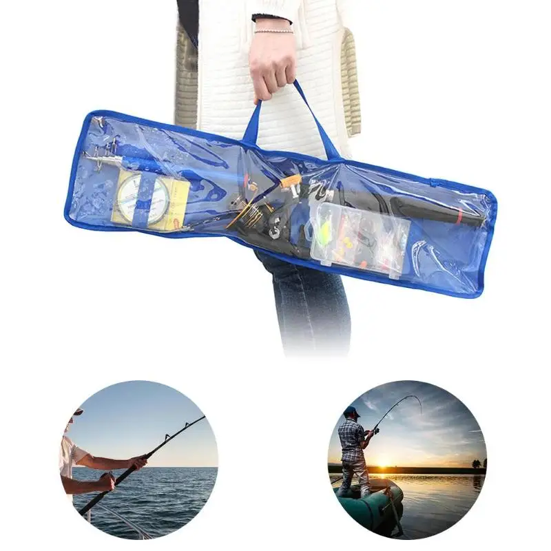 

Fishing Rod And Reel Bag Transparent Wear-Resistant Water Repellent Portable Folding Bags Length 68cm/71cm Fish Tackle Pesca