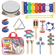 ABGZ-музыкальные инструменты для малышей-11 типов 14 шт деревянный ксилофон бубен набор для детей дошкольного возраста образовательный, ранний L