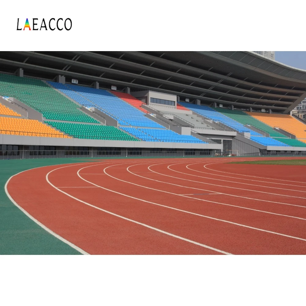 

Laeacco Sport Playground Backdrop Red Track Photography Backgrounds Customized Photographic Backdrops For Photo Studio