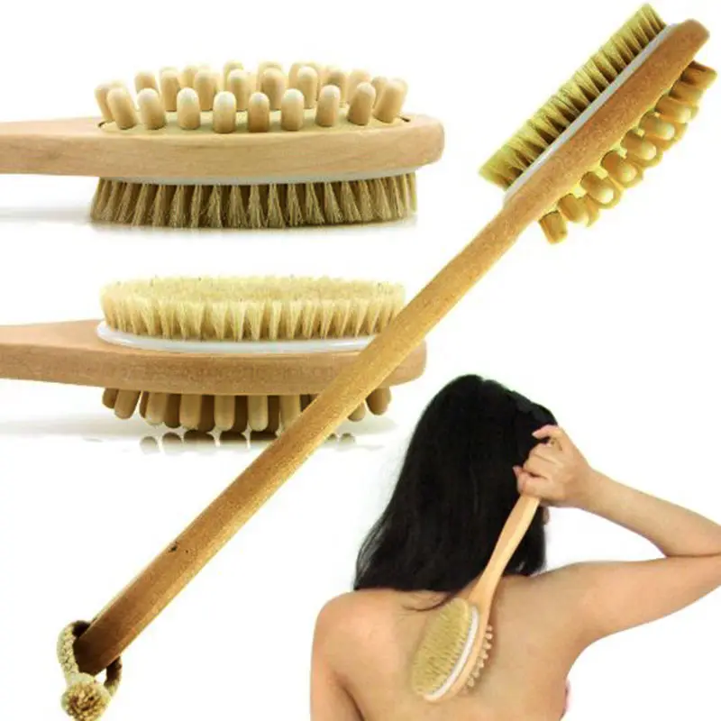 

Natural Bristles Long Handled Shower Back Relax Body Brush&Scrubber Brush Bath