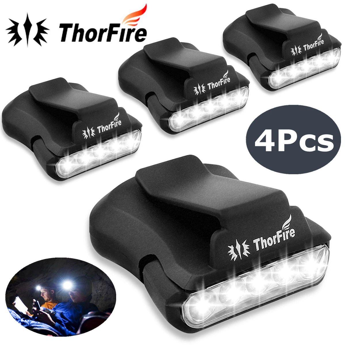 Налобный фонарь ThorFire 5 светодиодов вращающийся светильник с креплением на шляпу
