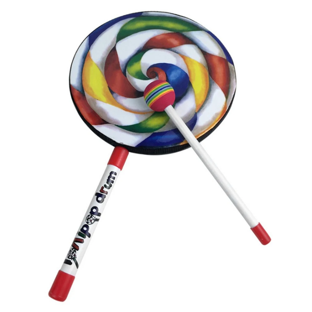 

Lollipops Pattern Colorful Drum Percussion Instrument For Children Kindergarten Musical Education Early Education