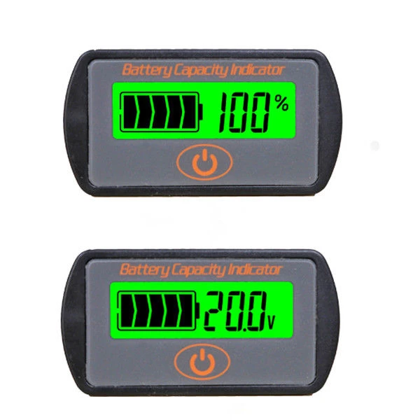 Voltmètre LCD Indicateur Auto 48v Moniteur 36v 24v 12v Pile Tension Plomb Acide