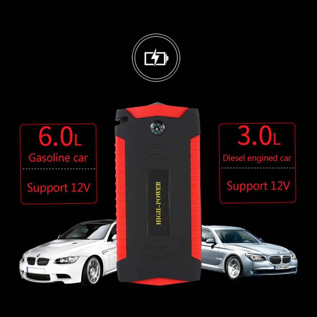 Car Battery Charger Portable 82800mAh 12V LCD 4USB Car Jump Starter Device Booster Charger Battery Power Bank LED Flashlight