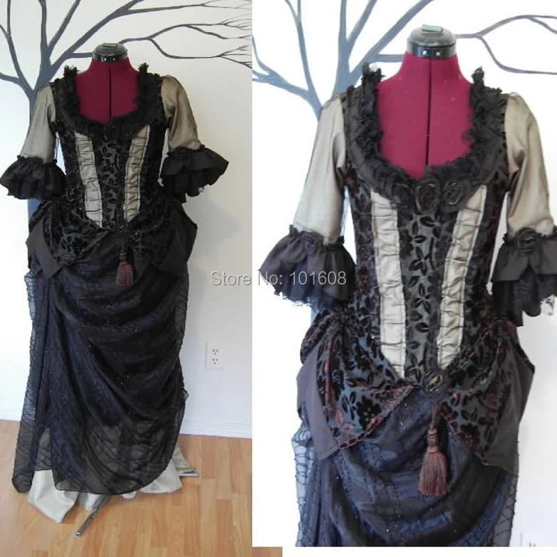 

New Arrival! black Retro Victorian dresses Civil War historical medieval Renaissance Cosplay regency dress HL-450