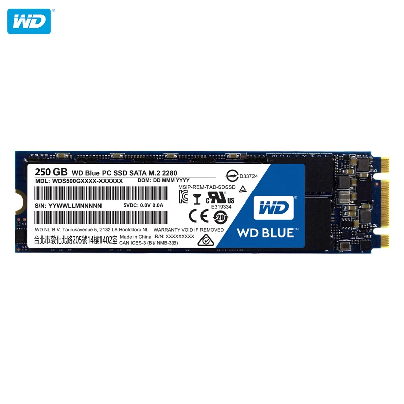 

WESTERN DIGITAL WD BLUE 3D NAND SSD 250GB Internal SATA3.0 M.2 2280 NGFF Solid State Drive Hard Disk For Laptop PC WDS250G2B0B