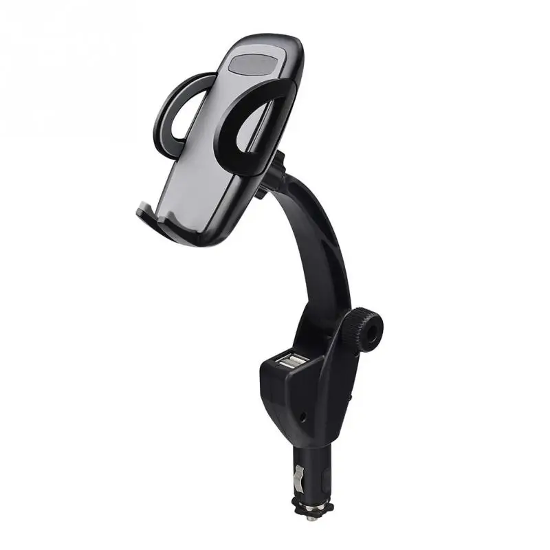 

Car Phone Holder Dual USB Car Charger Holder Mount With Cigarette Lighter Chargers for Cell Phone