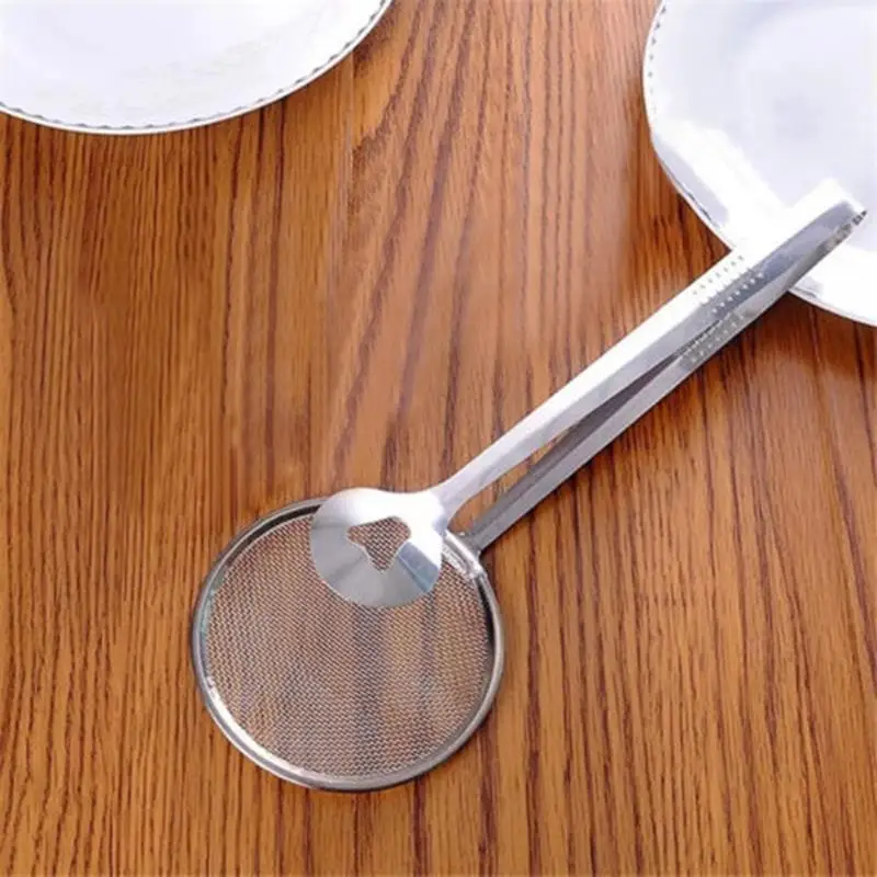 

Stainless Steel Filter Spoon With Clip Oil-Frying Salad BBQ filter