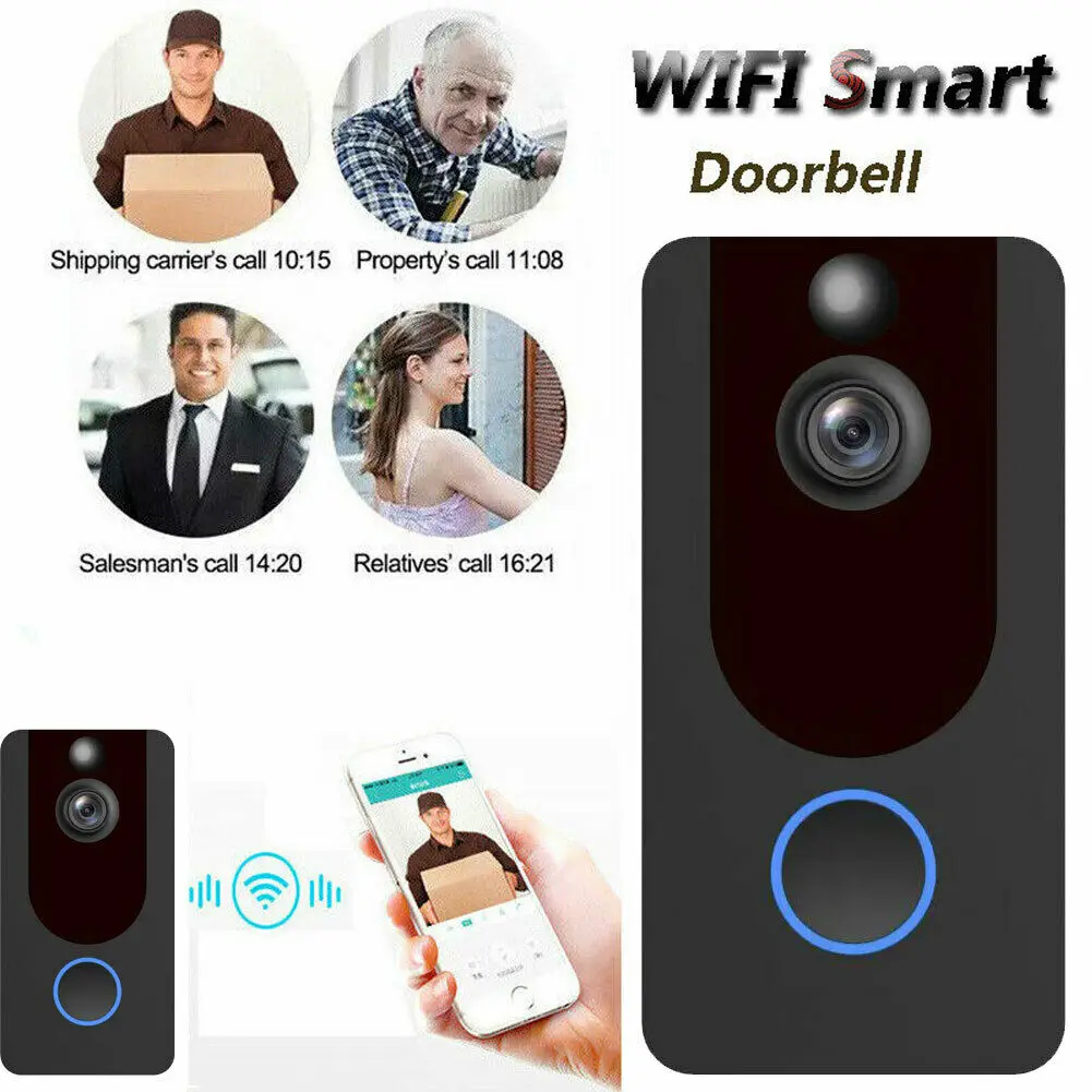 

WiFi Wireless Video Doorbell Two Way Talk Smart Door Bell Security Camera 1080P