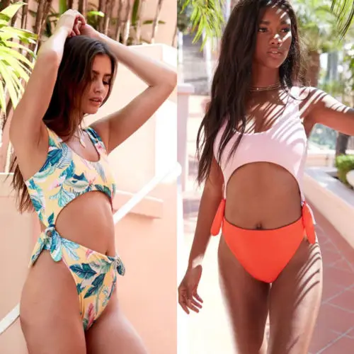 

Sexy Flower Print Swimmer Women 2pcs Swimwear Padded Bra Thong Bikini Set Push up Beach Bathing Swimsuit