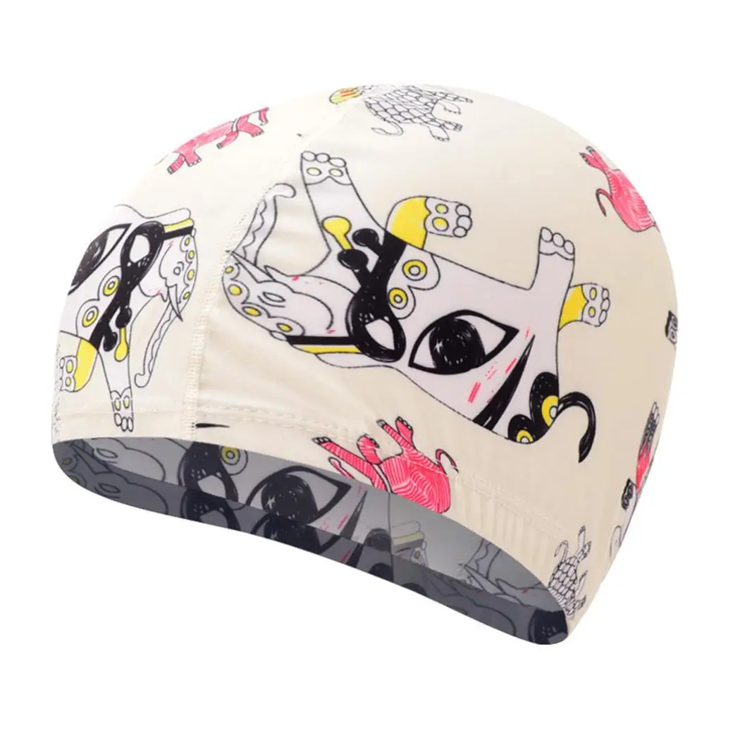 

Unisex Multicolor Waterproof Floral Letter Cartoon Pattern Summer Swimming Caps Casual Floral, Letter, Casual