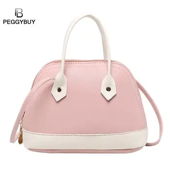 

Fashion Leather Shoulder bag for women 2019 Printing Shell Shape Crossbody Bags Hit Color Phone Crossbody Bags bolsa feminina