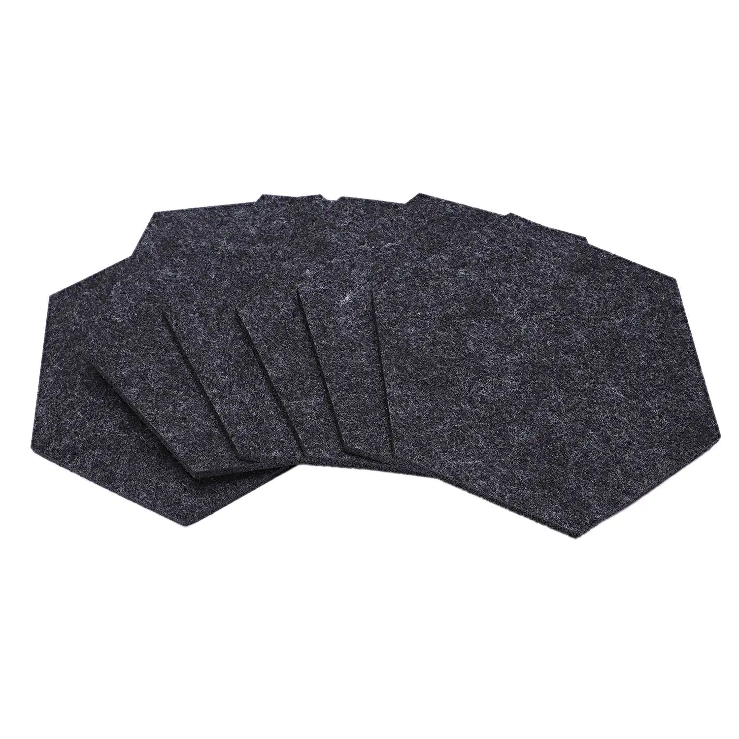 Visual Press Pack Of 6 Felt Fabric Hexagon Cup Mat Drink Coasters Beer