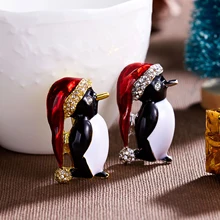 動物ピンパンダママとベビーペンギンブローチボタンピンデニムジャケットピンバッジ子供のようなギフトジュエリー子供のための(China)