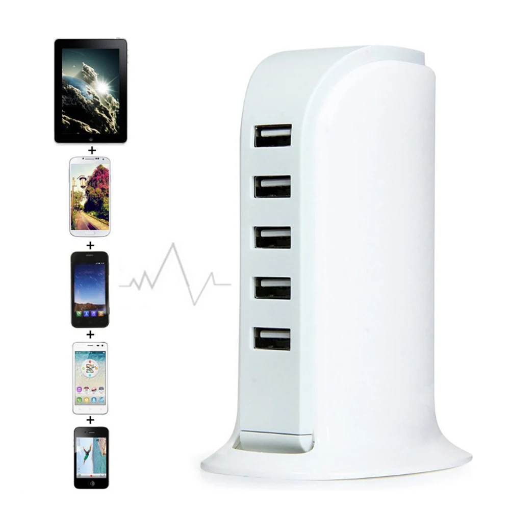 20W Electric Charger With 5 USB Output Charging Ports EU Plugin
