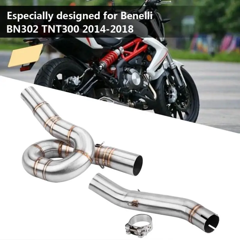 

Motorcycle Exhaust Middle Pipe Link Connect for Benelli BN302 TNT300 2014 2015 2016 2017 2018 Stainless Steel Exhaust Pipe