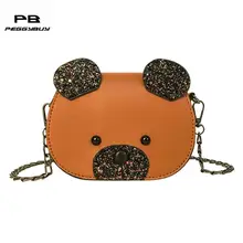 Милый детский мини-кошелек, сумочка с блестками, мультяшный медведь, сумки на плечо, для маленьких мальчиков и девочек, сумка-мессенджер, Детский кошелек, милый кошелек, клатч
