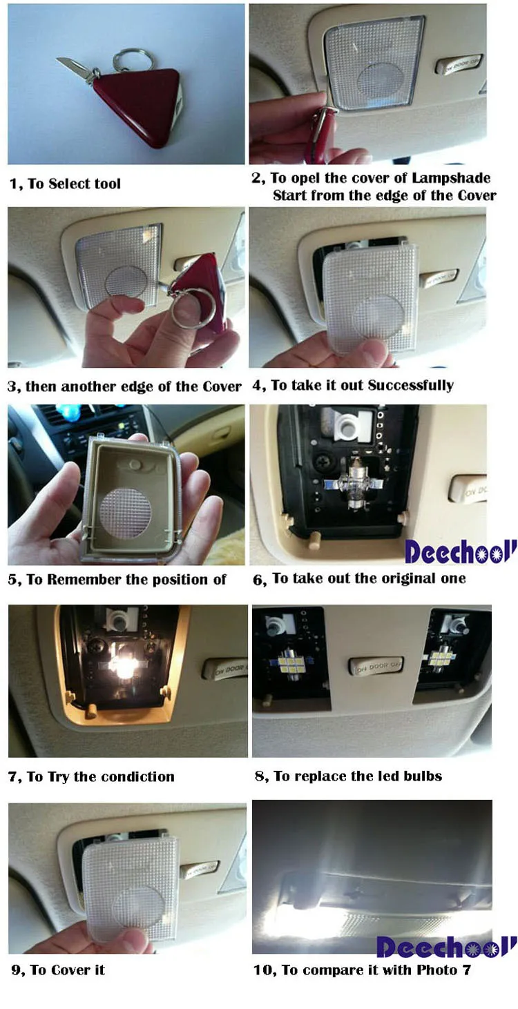 Deechooll 13 шт. светодиодный автомобильный светильник для VW Touran, автомобильная лампа для внутреннего освещения для Volkswagen Tiguan 09-15, купольный светильник для чтения
