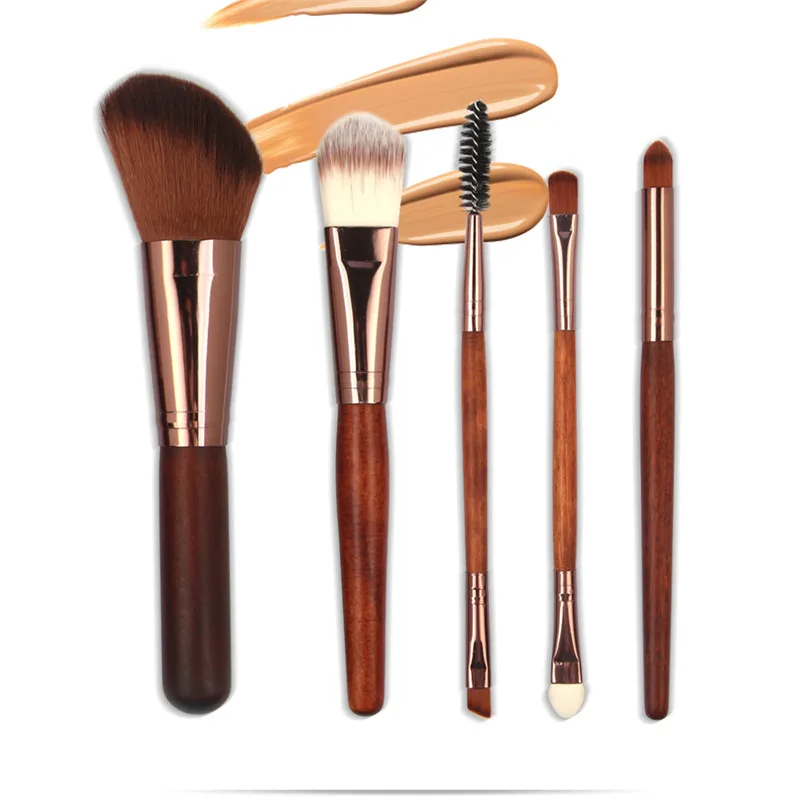 

MAANGE 5 Pcs Professional Makeup Brushes Set Wooden Eyelash Eyebrow Eyeshadow Brush Cosmetic Blending Makeup Brush Set Maquiagem