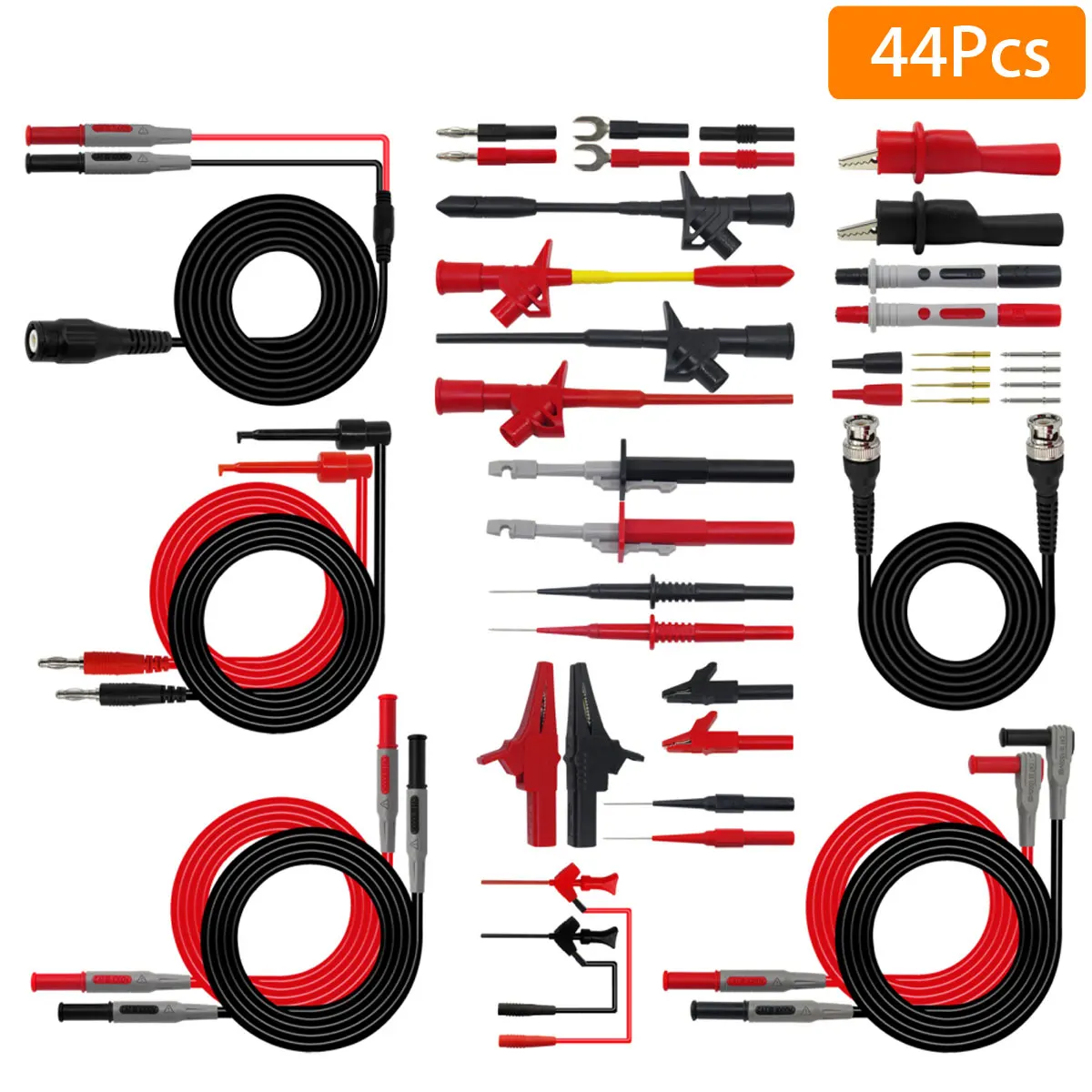 

44pcs 18in1 Pluggable Multimeter probes replaceable needles test leads kits probes for digital multimeter feelers for multimeter