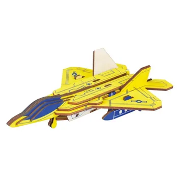 

Lulong 3D Wooden Puzzle 3D wood Jigsaw Puzzle Woodcraft Assembly Kit - F22 Raptor Fighter with 23pcs Parts