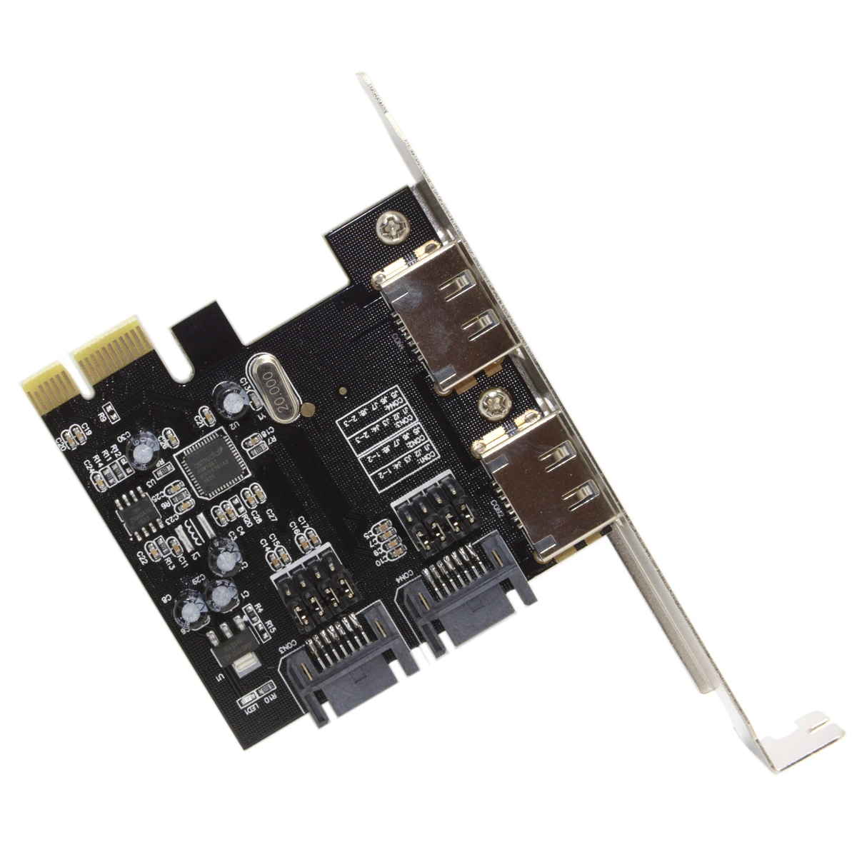Jimier PCI E на 4 порта SATA 3 0 ESATA PCIE SATA3 6 Гбит/с карта расширения адаптер
