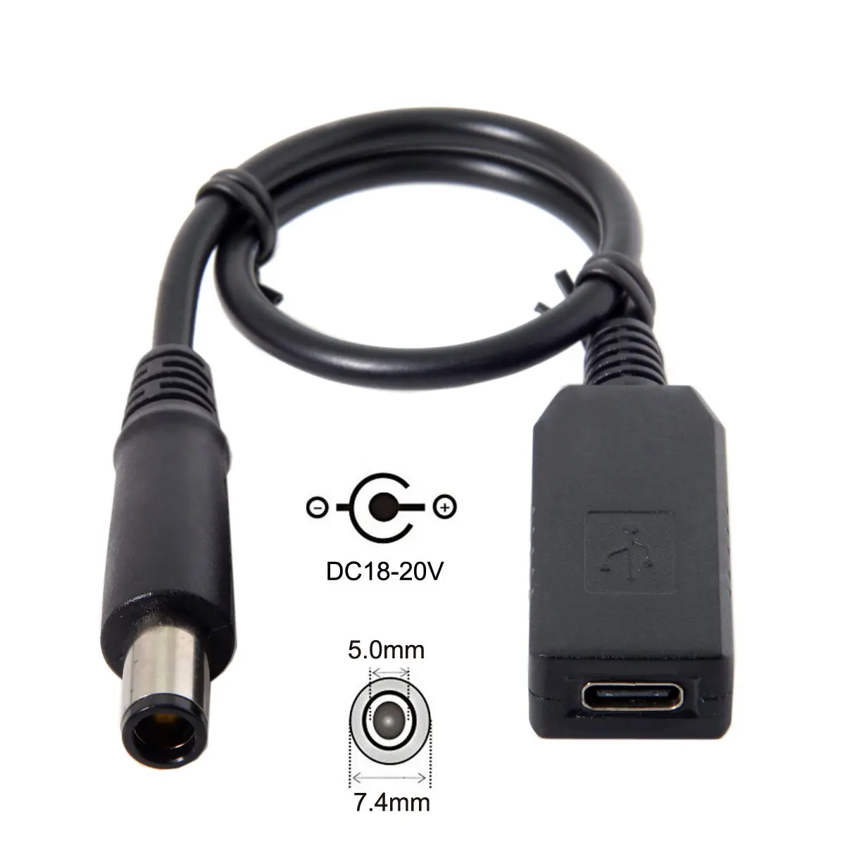 

CY USB 3.1 Type C USB-C to DC 20V 7.4 5.0mm Dell HP Power Plug PD Emulator Trigger Charged Cable for Lap top