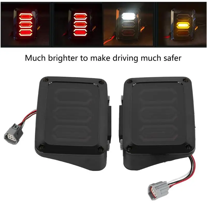 

1Pair Housing LED Tail Lights LH+RH for Jeep Wrangler 2007-2017 US Standard for auto Car Styling Black