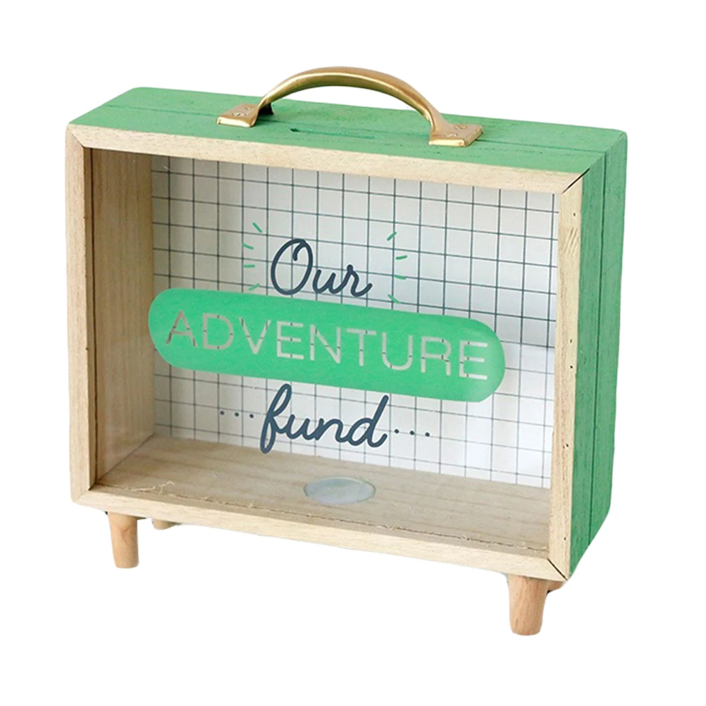 

1pc Piggy Bank Portable Handle Wooden Nordic Style Saving Pot Sundries Box Money Box Storage Box for Kids Boys