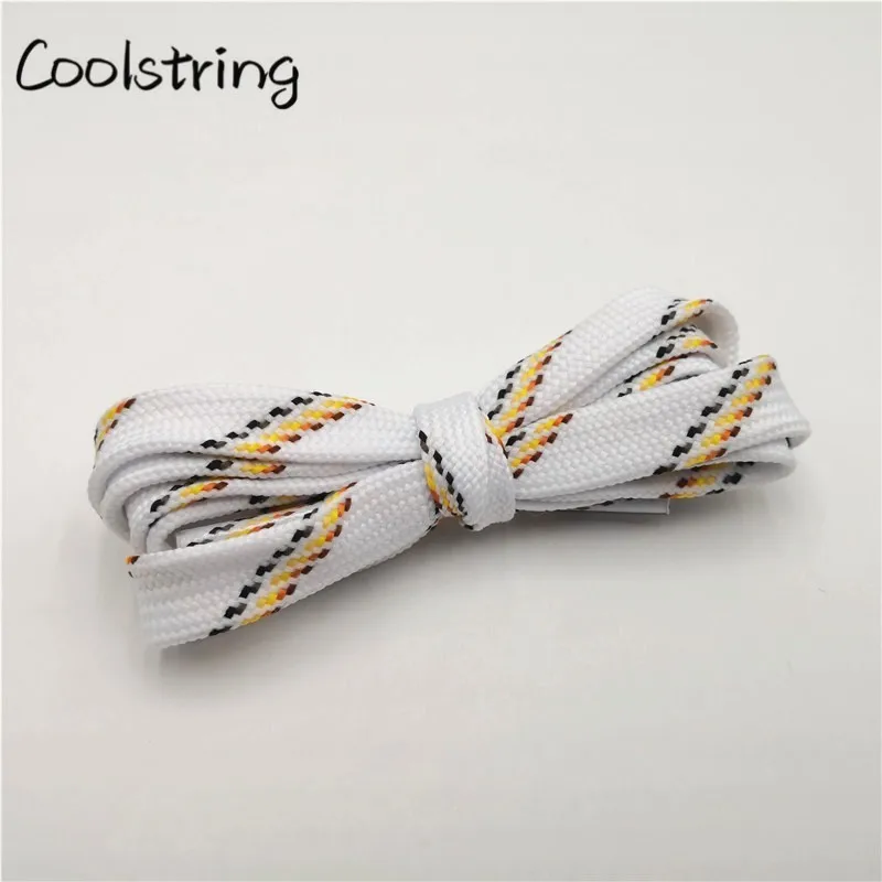 Coolstring Premium Polyester Striped Shoelaces Chromatic Canvas Bootlace For Sneakers Sport Clothes Cap Pants Rope Belt Lacet