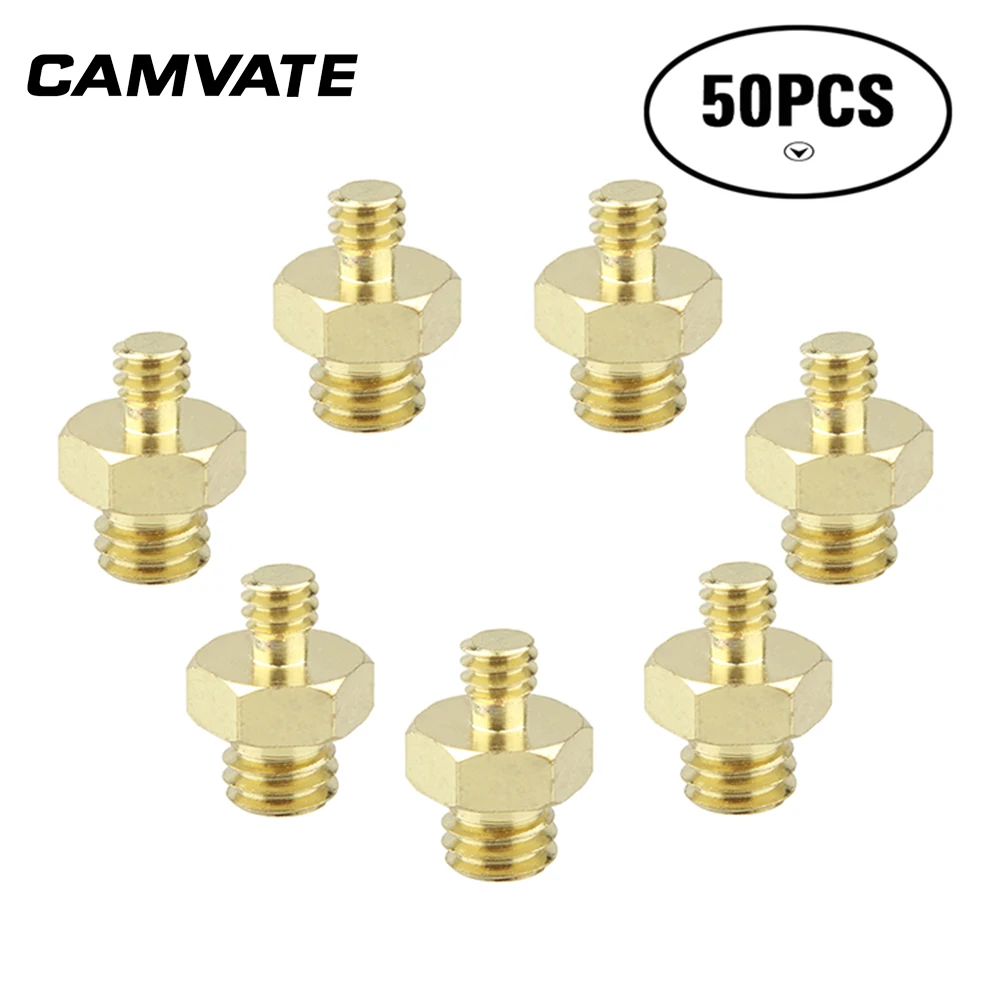 

50PC CAMVATE Double Male Threaded Screw Adapter 1/4" to 3/8" Convert Adaptor ER122
