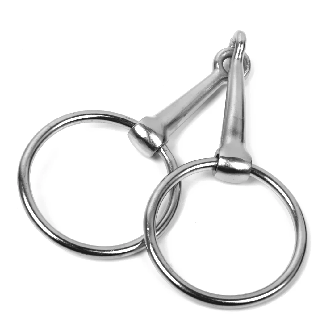 5' Loose Ring Mouth Snaffle Bit Silver Iron Roller Tack Horse Mouthpiece High Grade Rust Proof 140mm/5 inch