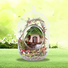Самодельный стеклянный шар деревянный кукольный домик джунгли ведьма фермерский стиль ручной работы миниатюрная мебель микро пейзаж кукольный домик GN01
