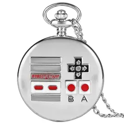 Творческий геймпад тема кварцевые карманные часы серебро Ретро Подвеска для ожерелья часы Подарки для мужчин для женщин Дети игры