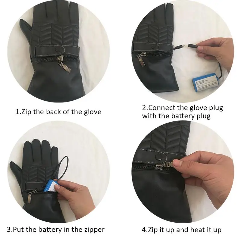 Electric Gloves Outdoor Winter Essential Motorcycle Riding Rechargeable Lithium Battery Heating Leather Electric Gloves Outdoor Winter Essential Motorcycle Riding Rechargeable Lithium Battery Heating Leather