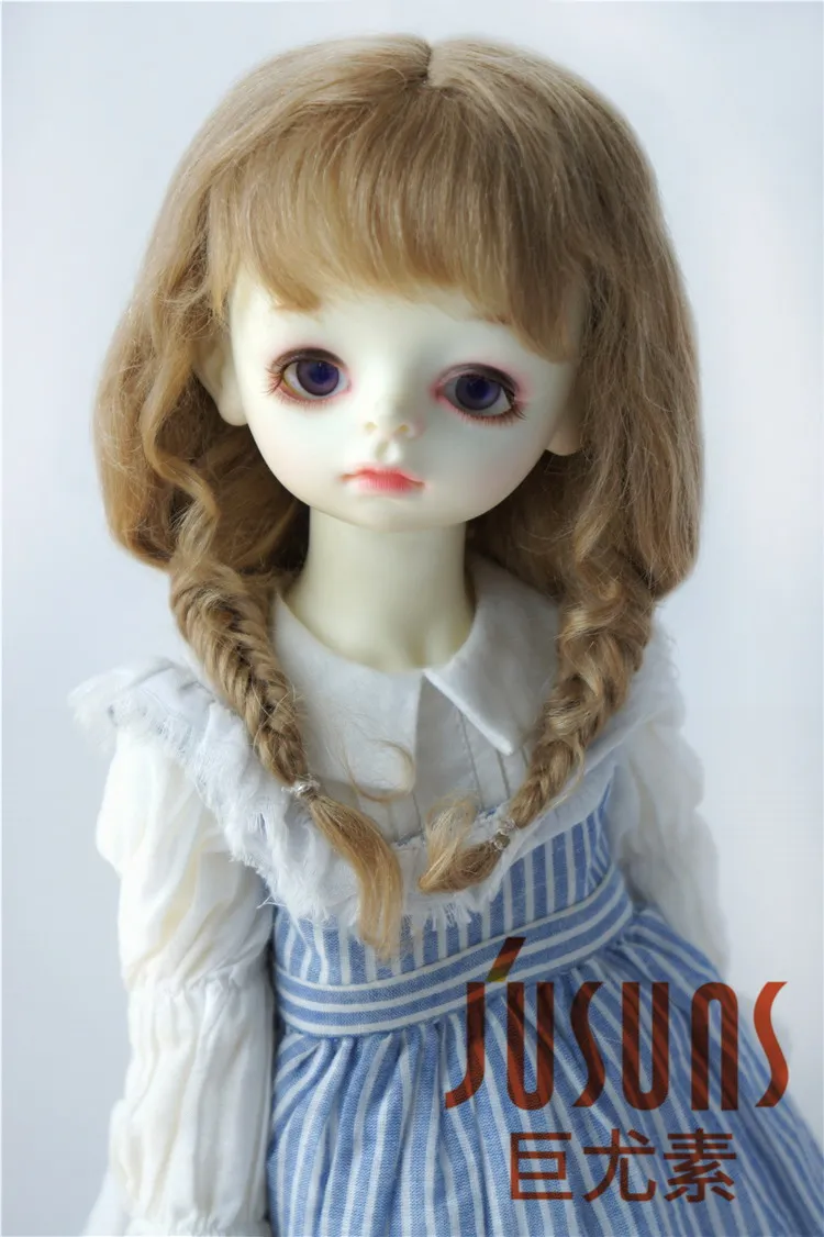 Парики JD344 1/12 1/3 BJD для кукол из мохера размер 4 5 дюймов 8 9 двойная плетеная косичка