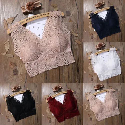 

Push Up Padded Bralette Women Lace Crocket Crop Top Strappy Bustier Vest Top Femme Summer Short Cami Wholesale Dropshipping Hot