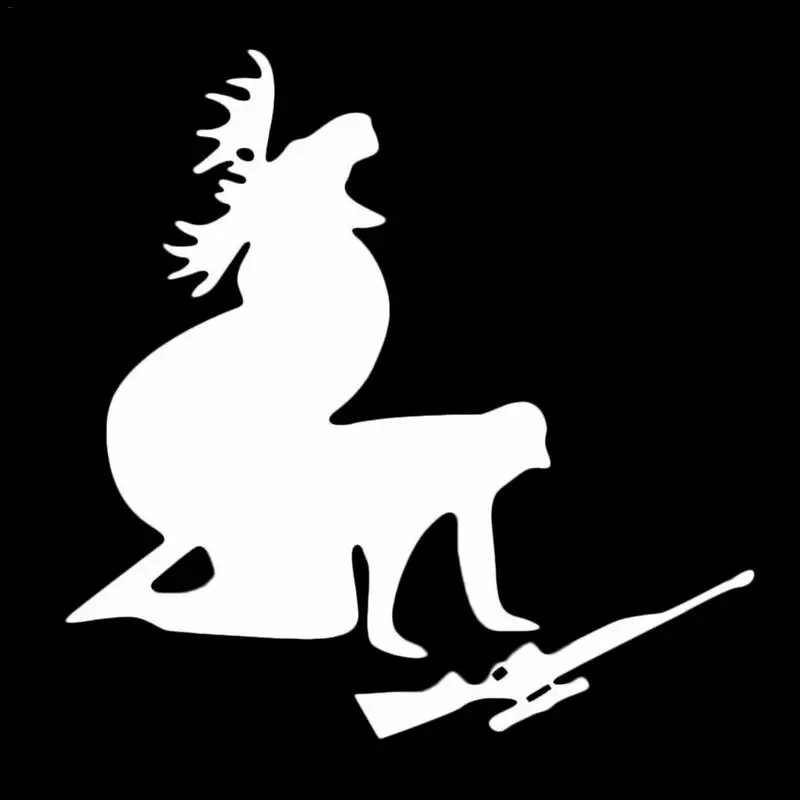 

13x12cm Car Stickers Reflective Warning Moose Hunting Elk Hunter Personality Creativity Self-sticking Decal Auto Accessories