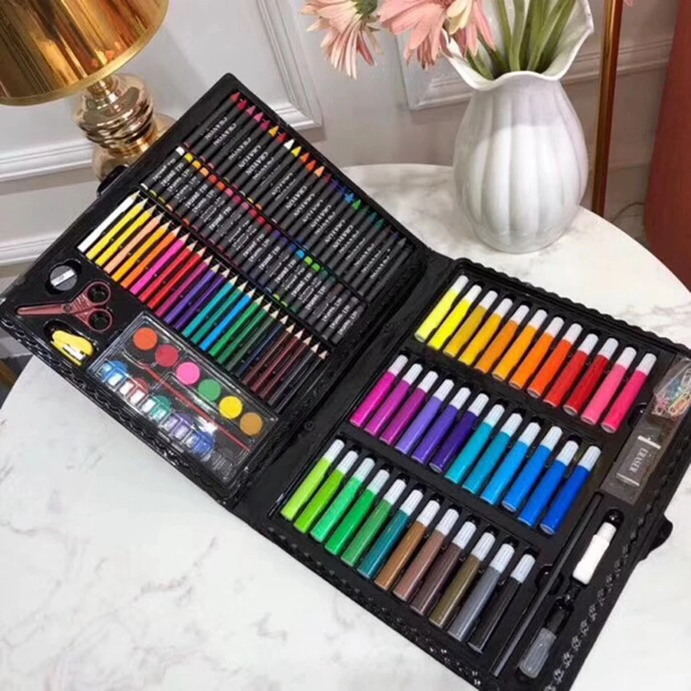 

150pcs/set Crayon Set Drawing School Stationery Sketching Tool Children Water Color Pencil Paint Brush Oil Pastel Students