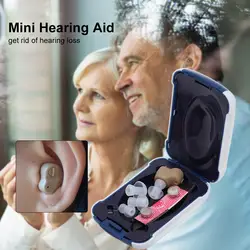 Компактный слуховой аппарат портативный слуховой аппарат Звук Усилители домашние беспроводной с мягкой гель уха плюс совет и батареи
