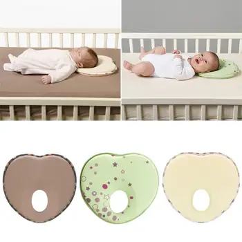 

Toddler Infant Newborn Heart Shape Baby Pillows Head Protection Anti Roll Cushion Flat Cotton Head Pillow Cushion Linens Bedding