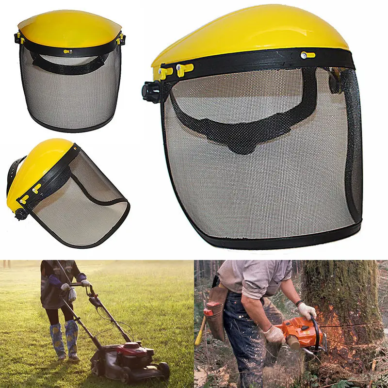 Защитный шлем с полнолицевым сетчатым козырьком для лесозаготовок кусторез лесозаготовительная сетка защитный шлем косилка шлем