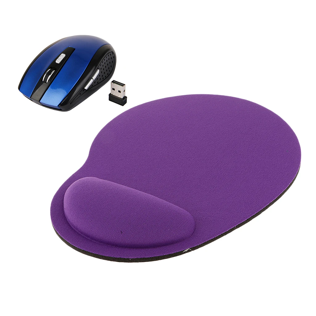 

2.4GHz 1600dpi Wireless Optical Mouse + Comfort Soft Rest Wrist Mat Mousepad