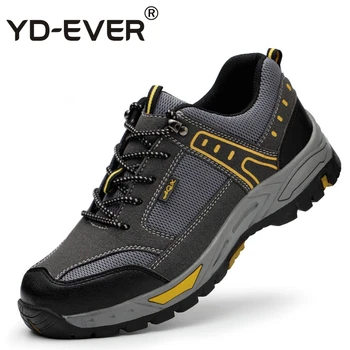 

large size mens fashion breathable steel toe caps working safety shoes platform anti-pierce tooling security boots protection